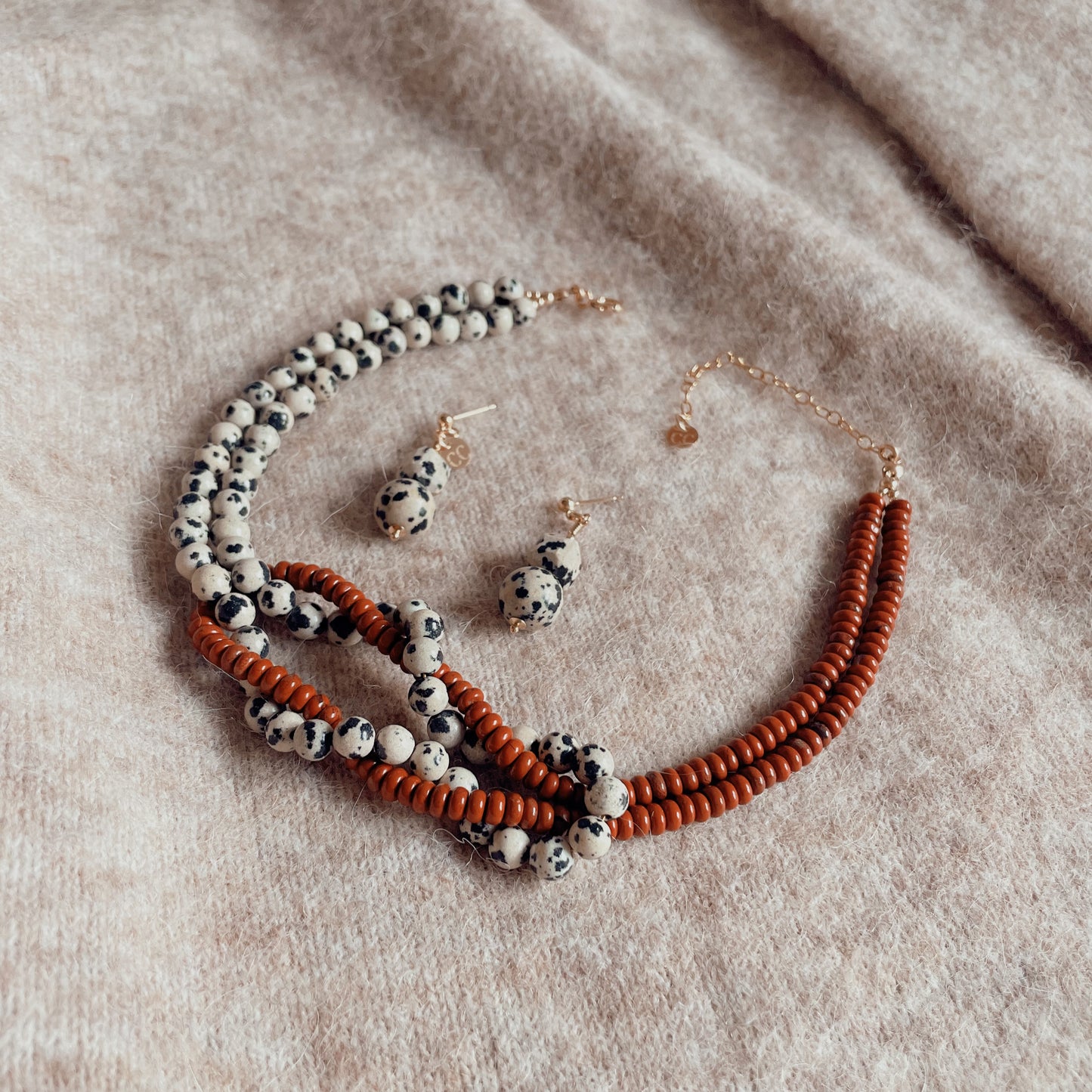 Flamme Choker Nyaklánc és Fülbevaló Szett