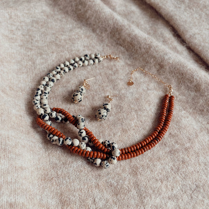 Flamme Choker Nyaklánc és Fülbevaló Szett