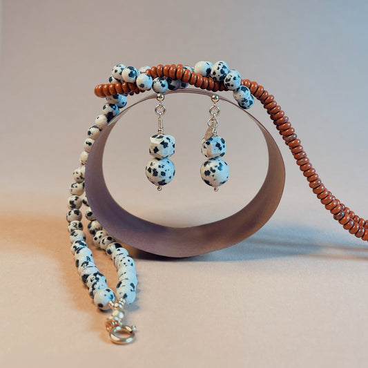 Flamme Choker Nyaklánc és Fülbevaló Szett