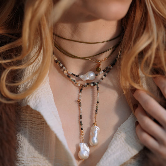 Émeraude Lariat Nyaklánc