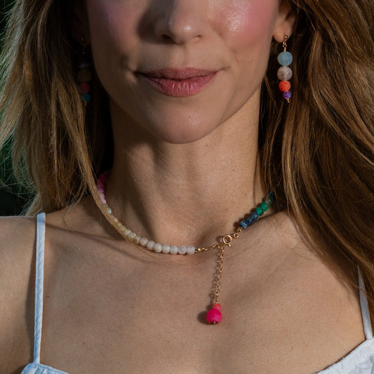 Bonbon Szivárvány Nyaklánc és Fülbevaló Szett 