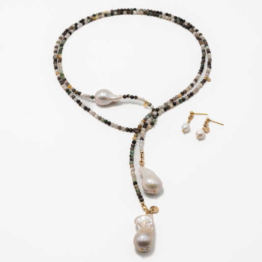 Émeraude Nyaklánc és Fülbevaló Szett