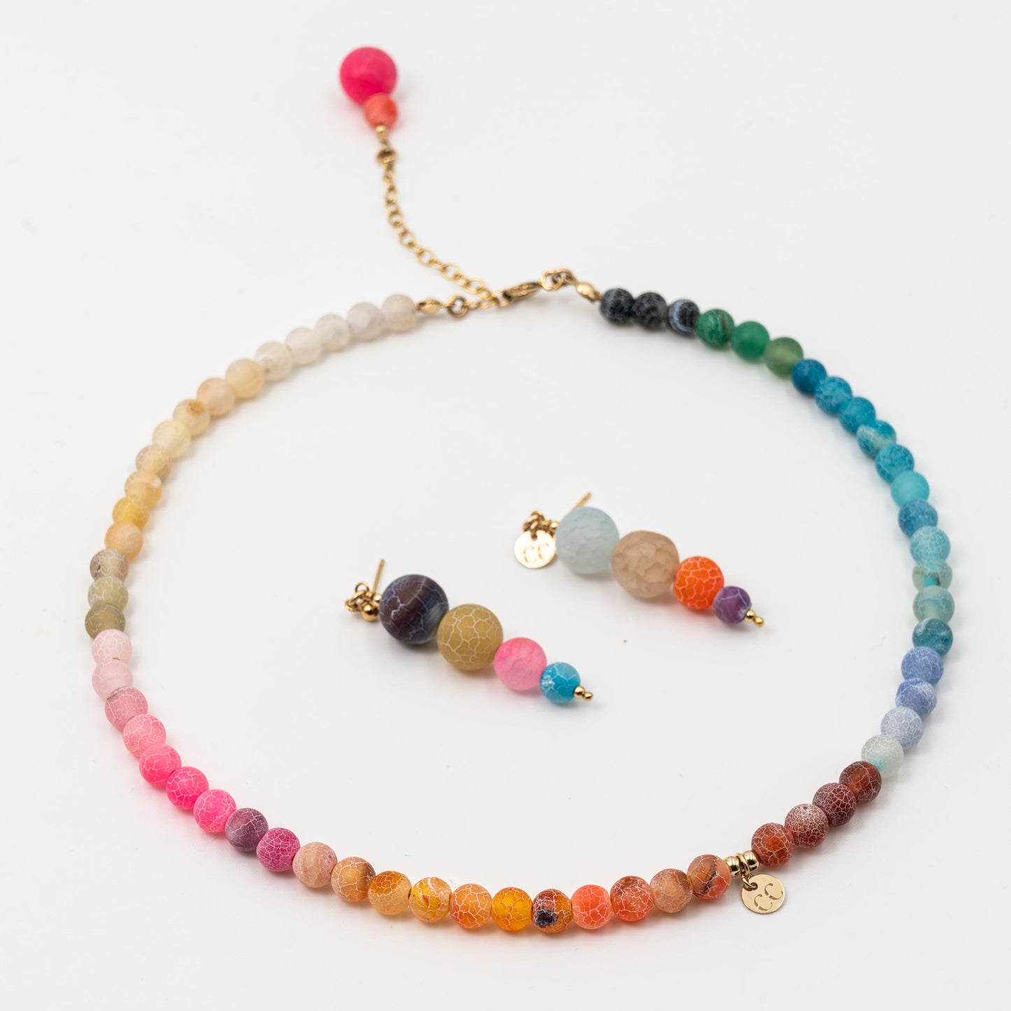 Bonbon Szivárvány Nyaklánc és Fülbevaló Szett 