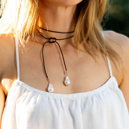 Duchesse Bőr Lariat Nyaklánc 