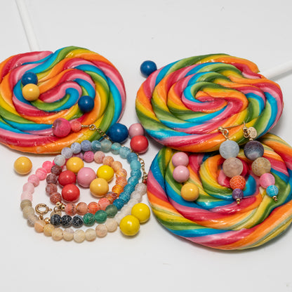 Bonbon Szivárvány Nyaklánc és Fülbevaló Szett 