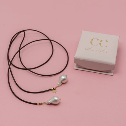 Duchesse Bőr Lariat Nyaklánc 